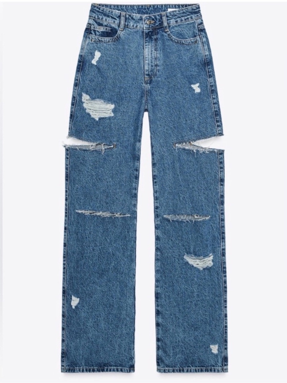 Zara Women's Side Slit Distressed Jeans Size 10